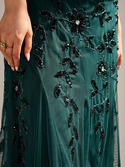 GWD Kelly Bottle Green Embellished Maxi Dress