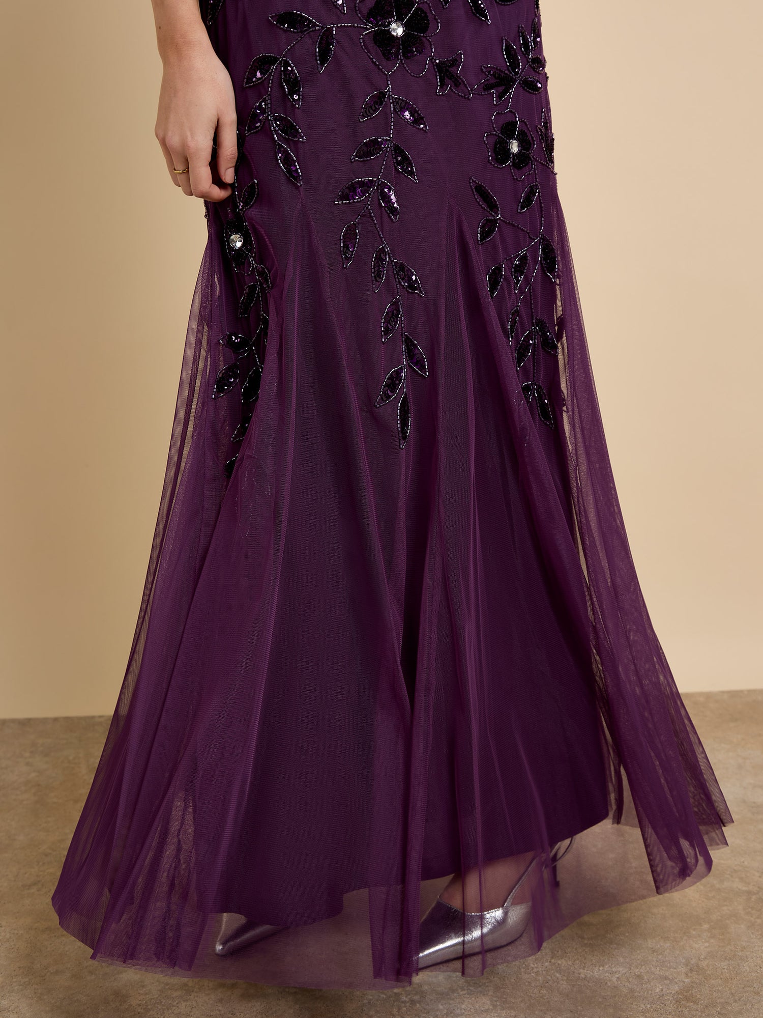 GWD Kelly Purple Embellished Maxi Dress