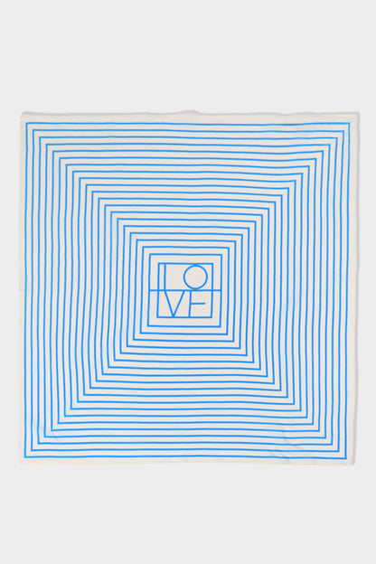 GWD Square Silk Scarves, Blue and Olive