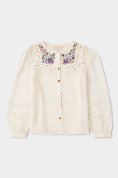 GWD Lacey Button Through Embroidered Blouse