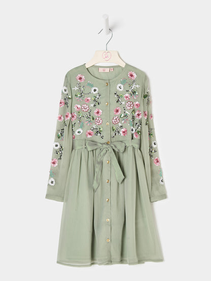 GWD Emmie Embellished Dress Sage