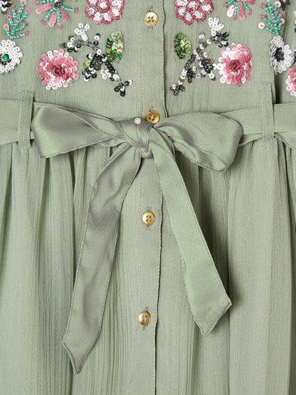 GWD Emmie Embellished Dress Sage