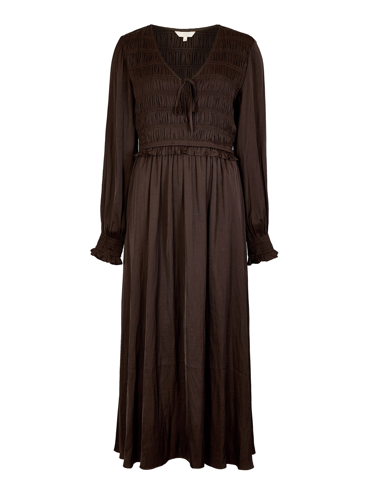 GWD Lydia Satin Chocolate Maxi Dress
