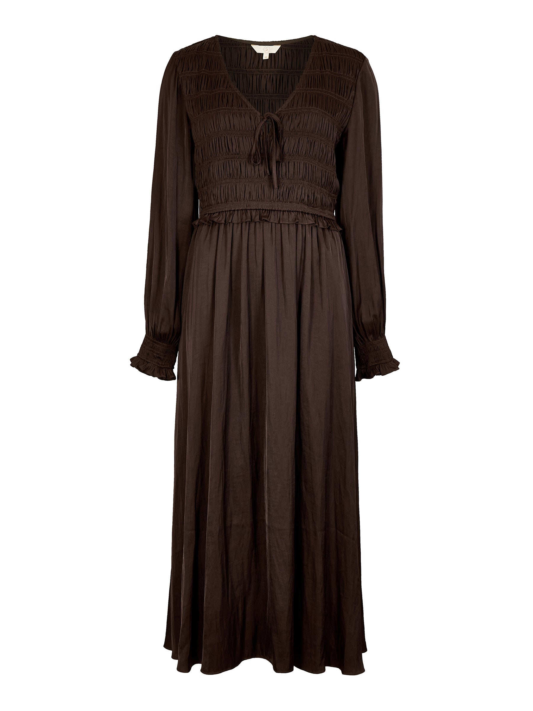 GWD Lydia Satin Chocolate Maxi Dress