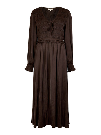GWD Lydia Satin Chocolate Maxi Dress
