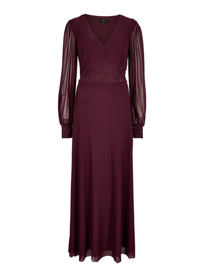 GWD Martha Stretch Mesh Purple Maxi Dress