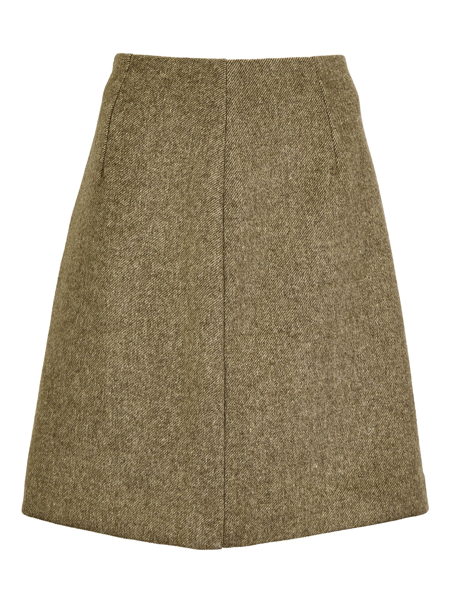 Meredith Wool Blend Skirt – Olive Herringbone