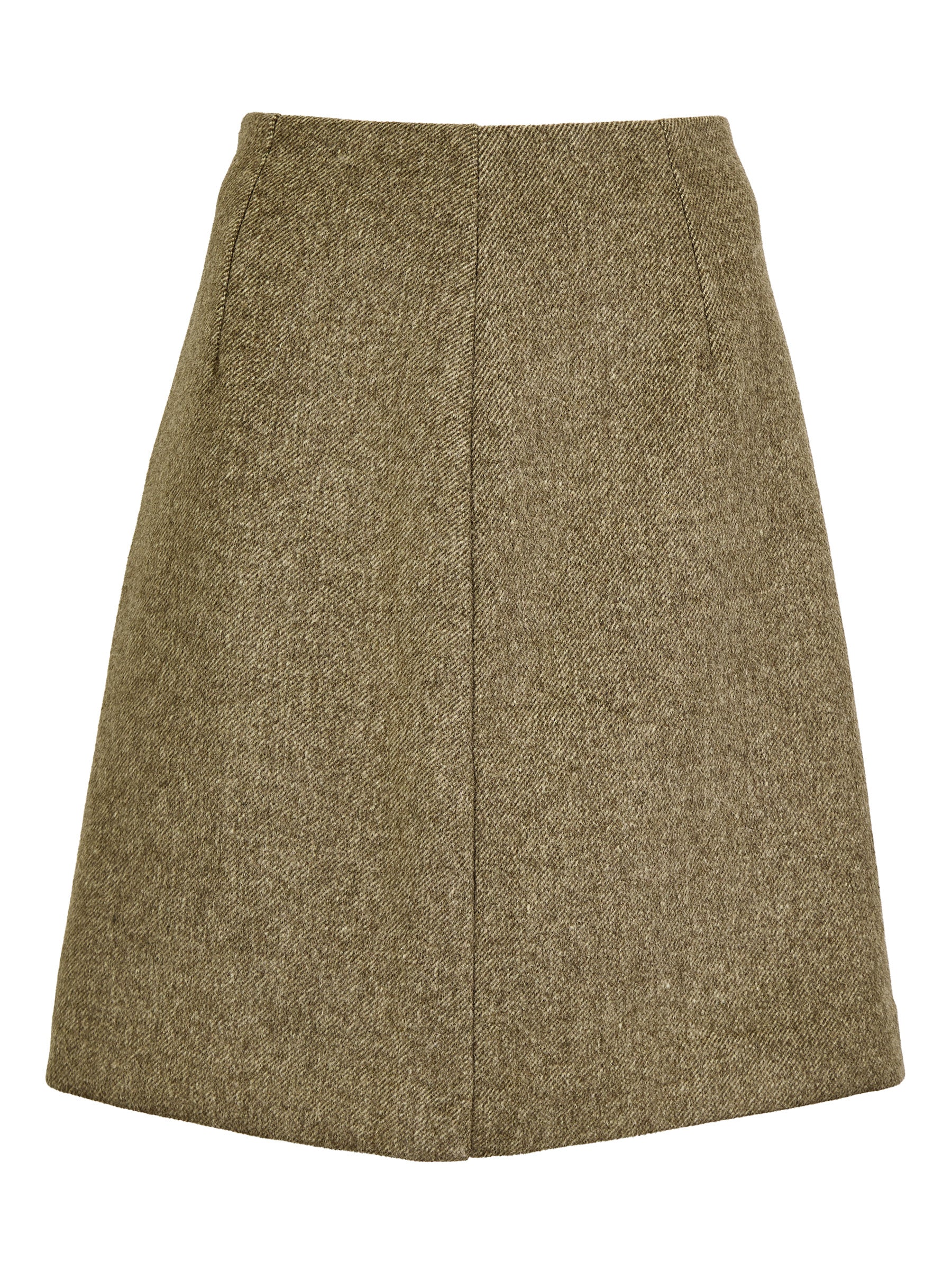 Meredith Wool Blend Skirt – Olive Herringbone