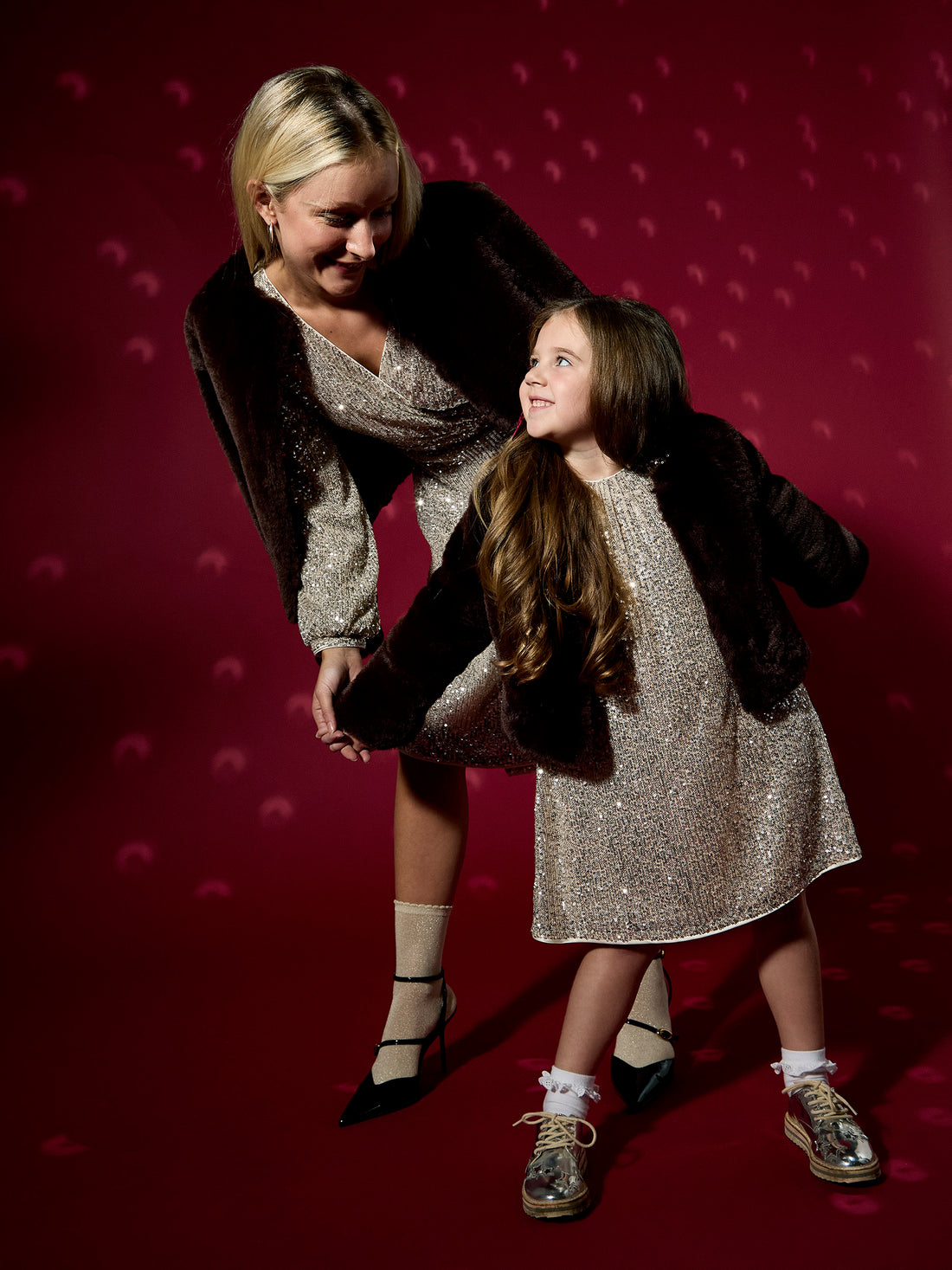 GWD Kitty Silver Sequin Midi Dress