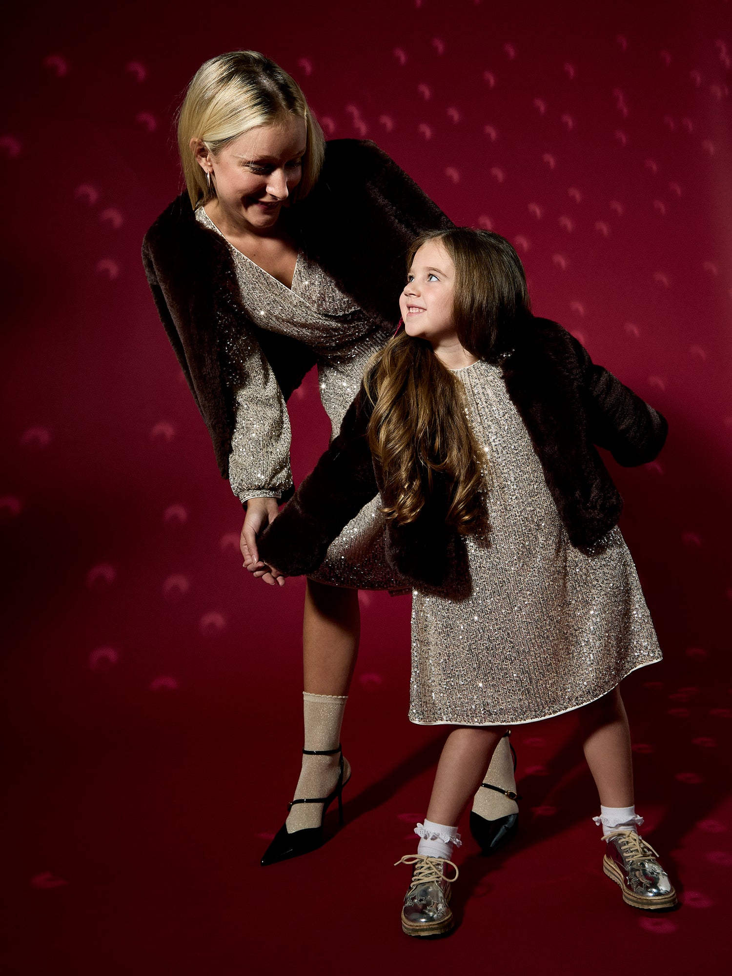 GWD Kitty Silver Sequin Midi Dress