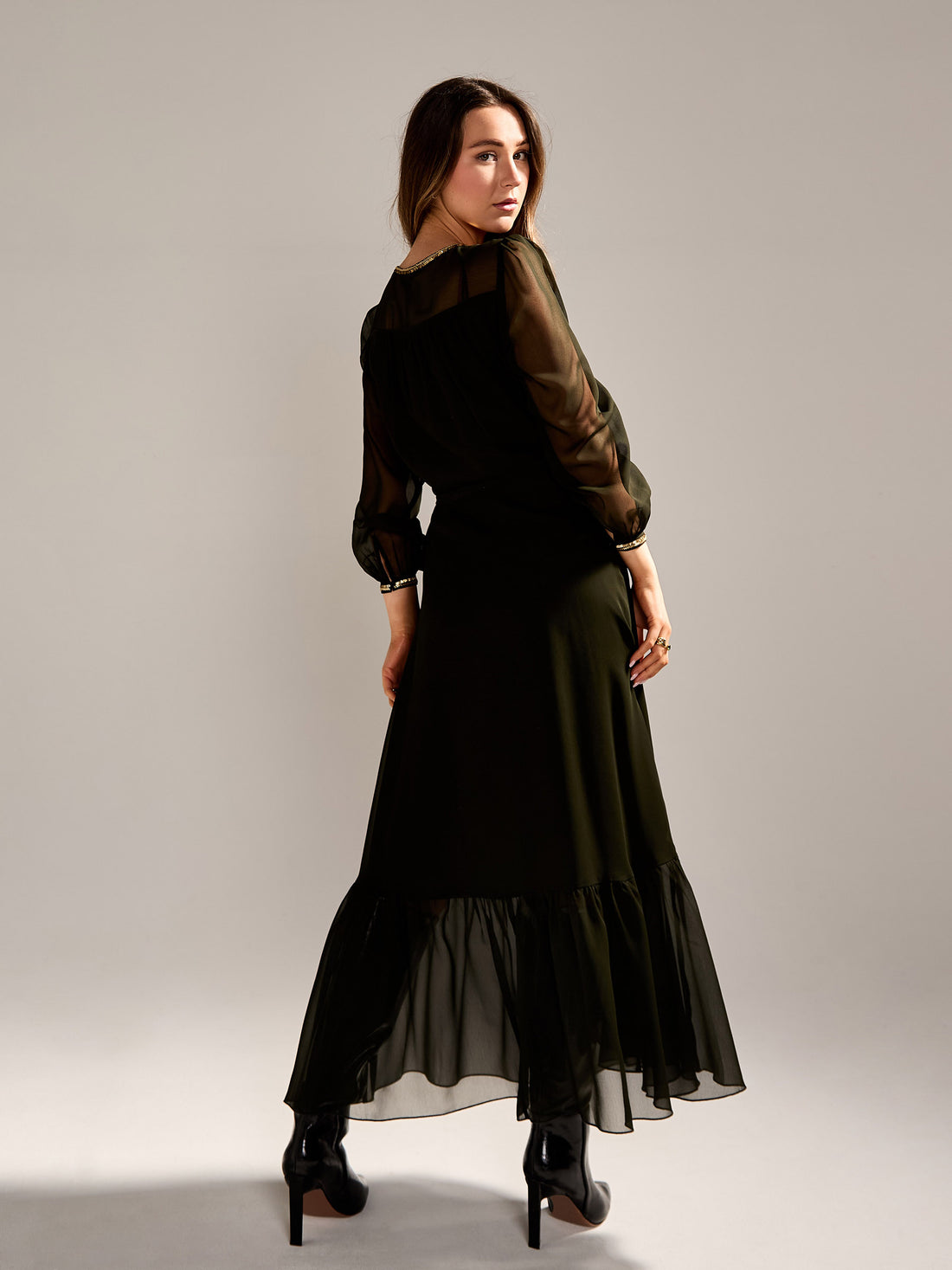 GWD Monica Khaki Wrap Maxi Dress