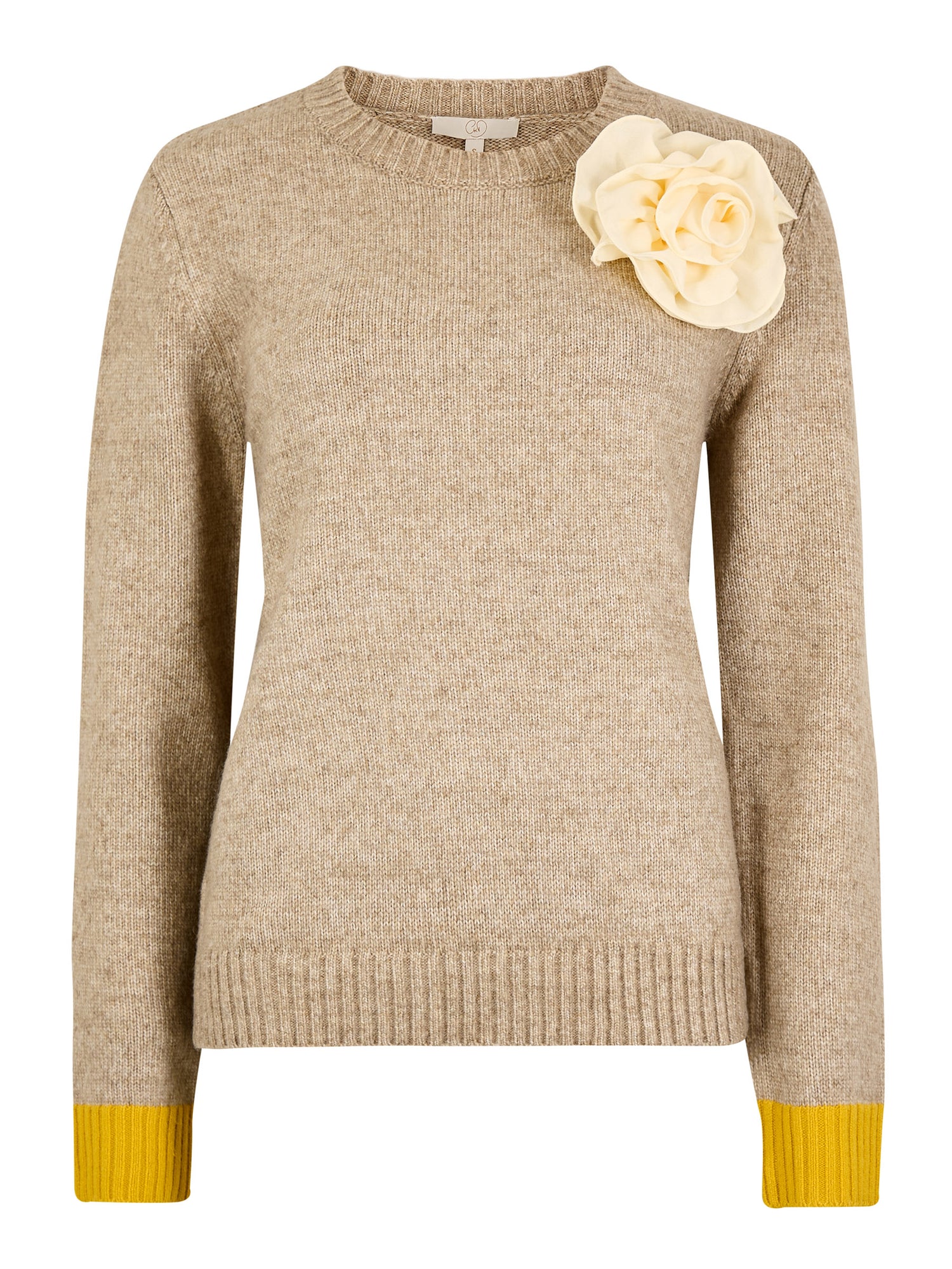 GWD Neave Brown Knit Corsage Jumper