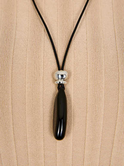 GWD Pendant Black Stone Necklace