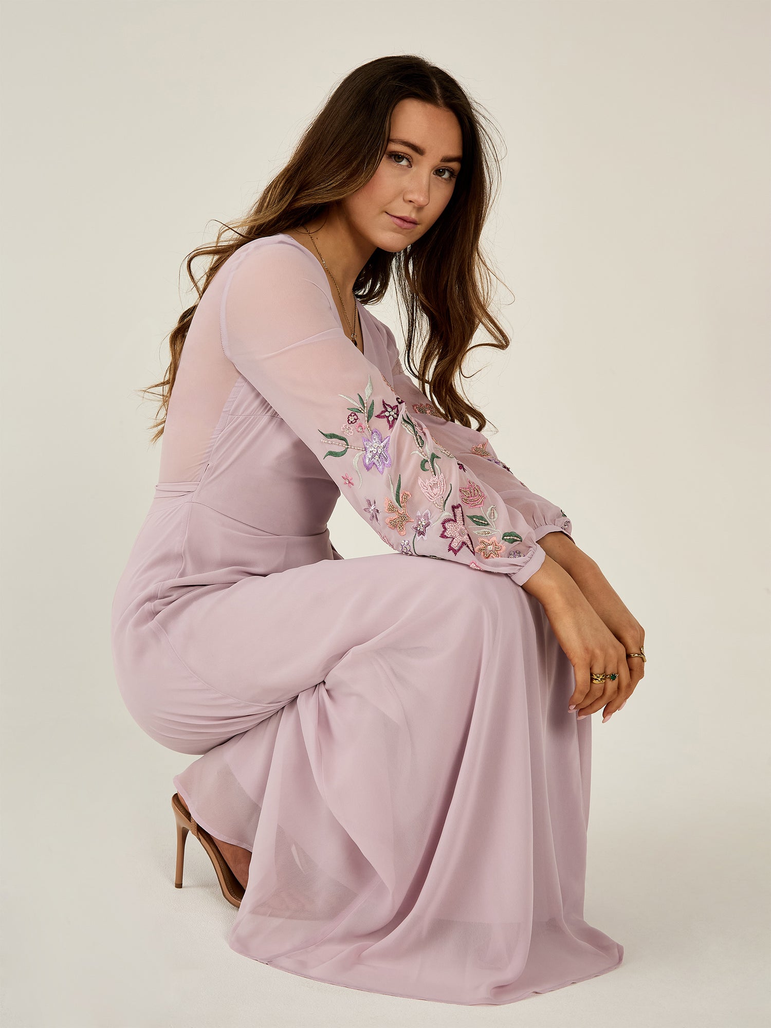 GWD Reena Wrap-Style Purple Maxi Dress