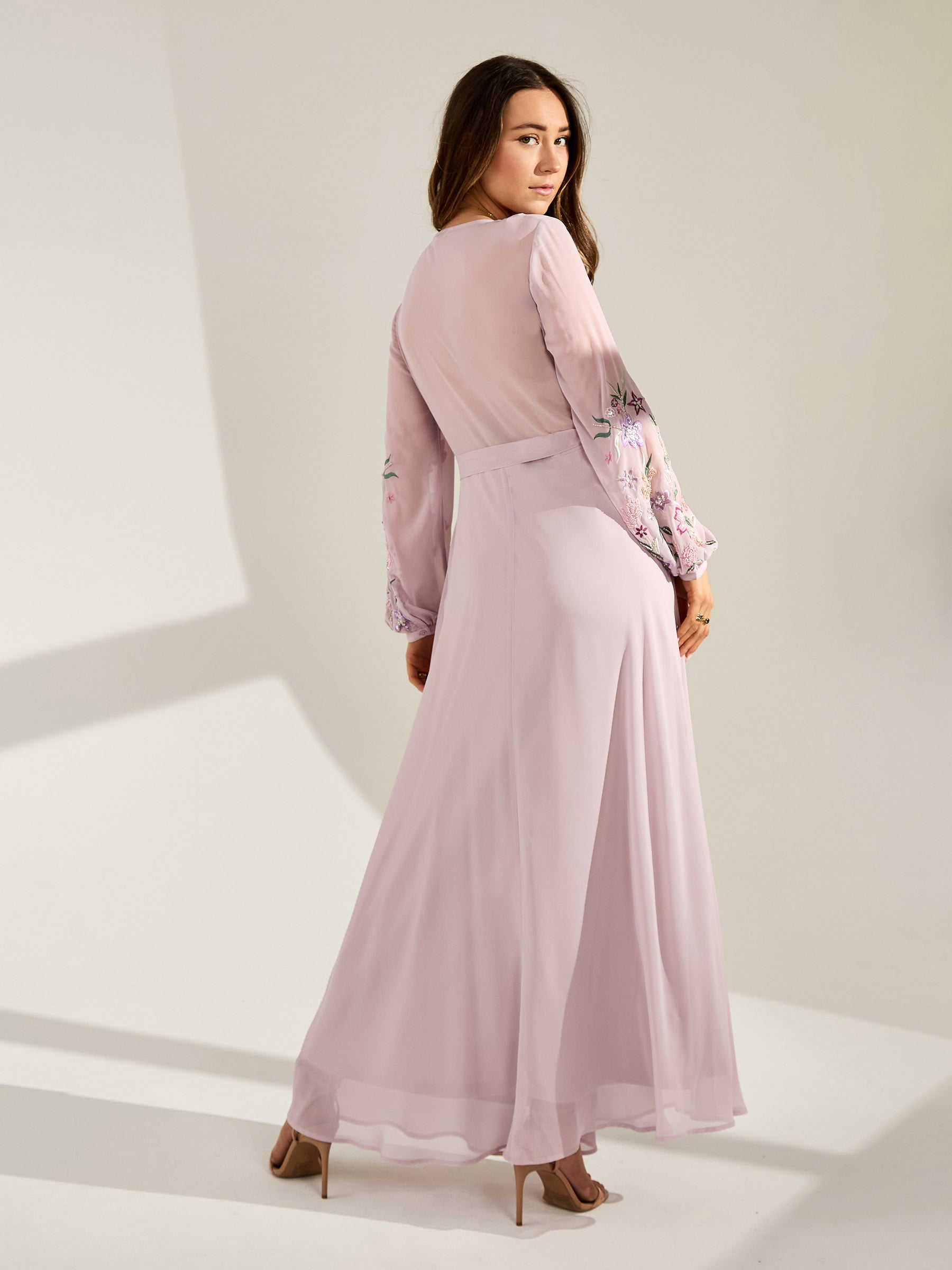 GWD Reena Wrap-Style Purple Maxi Dress