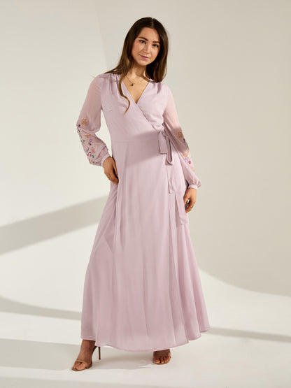 GWD Reena Wrap-Style Purple Maxi Dress