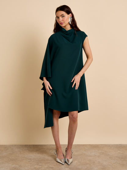 GWD Rosalie Asymmetric Green Knee Length Dress