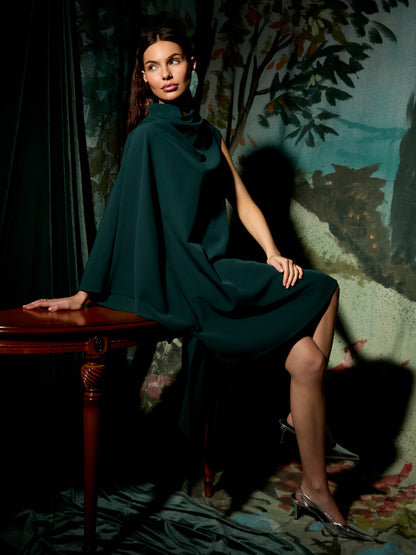 GWD Rosalie Asymmetric Green Knee Length Dress