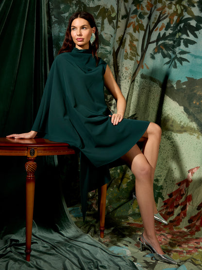 GWD Rosalie Asymmetric Green Knee Length Dress