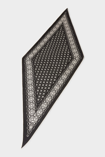 GWD Geometric Printed Diamond Black Silk Scarf