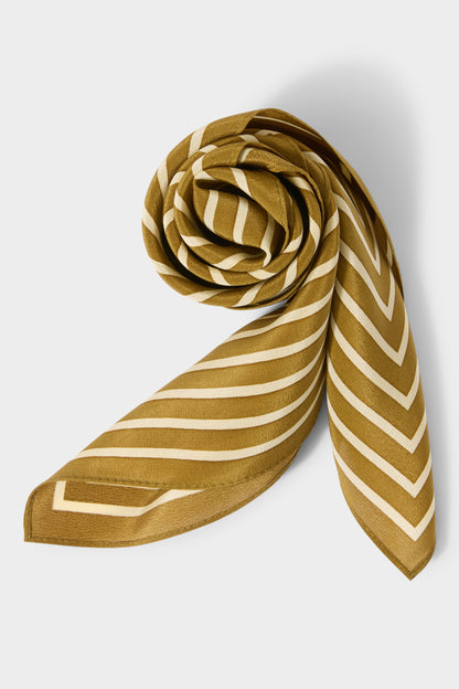 GWD Square Silk Scarves, Blue and Olive