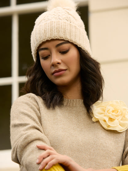 Neave Brown Knit Corsage Jumper