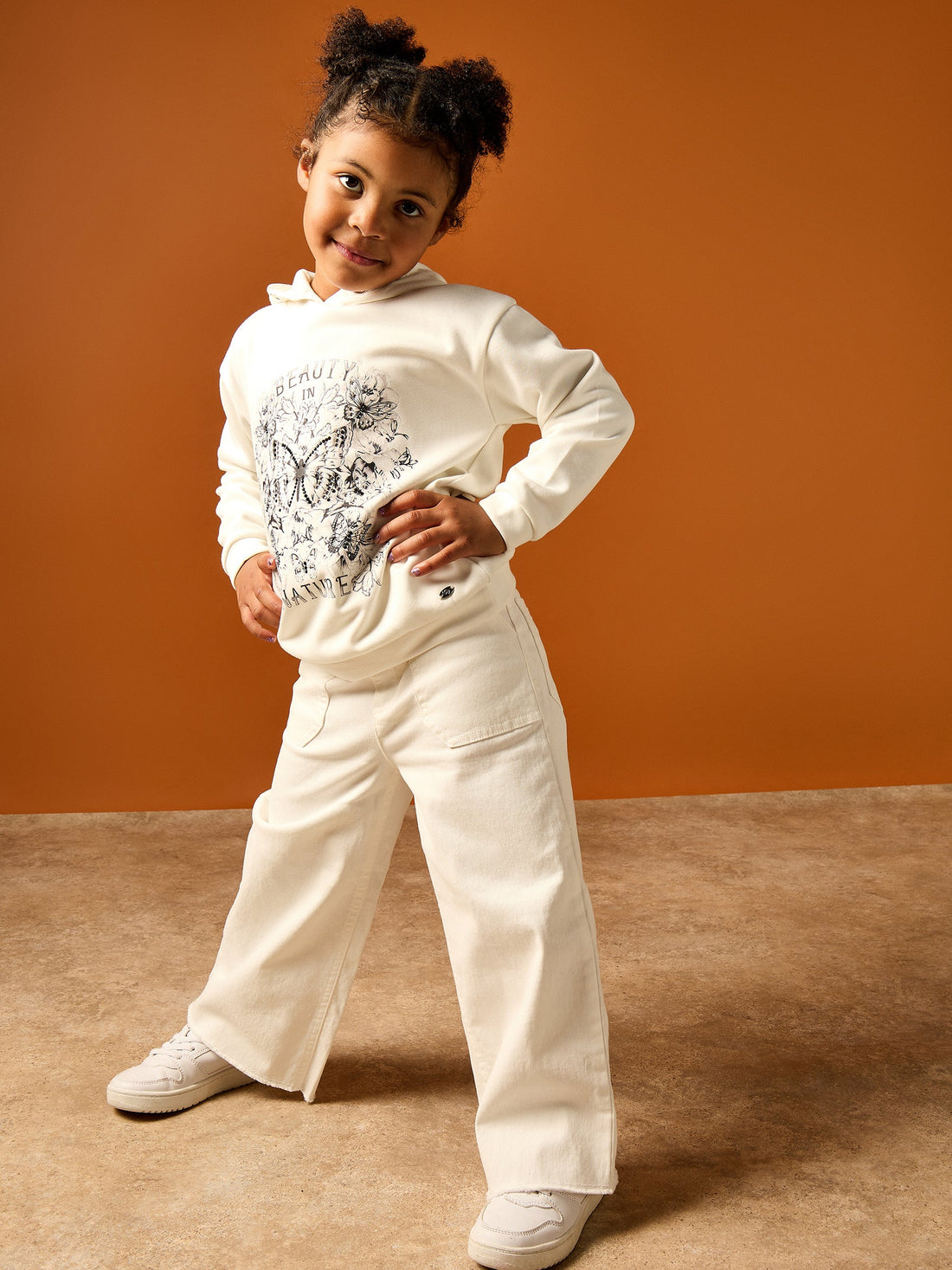 GWD Grace Cream Wide Leg Jean