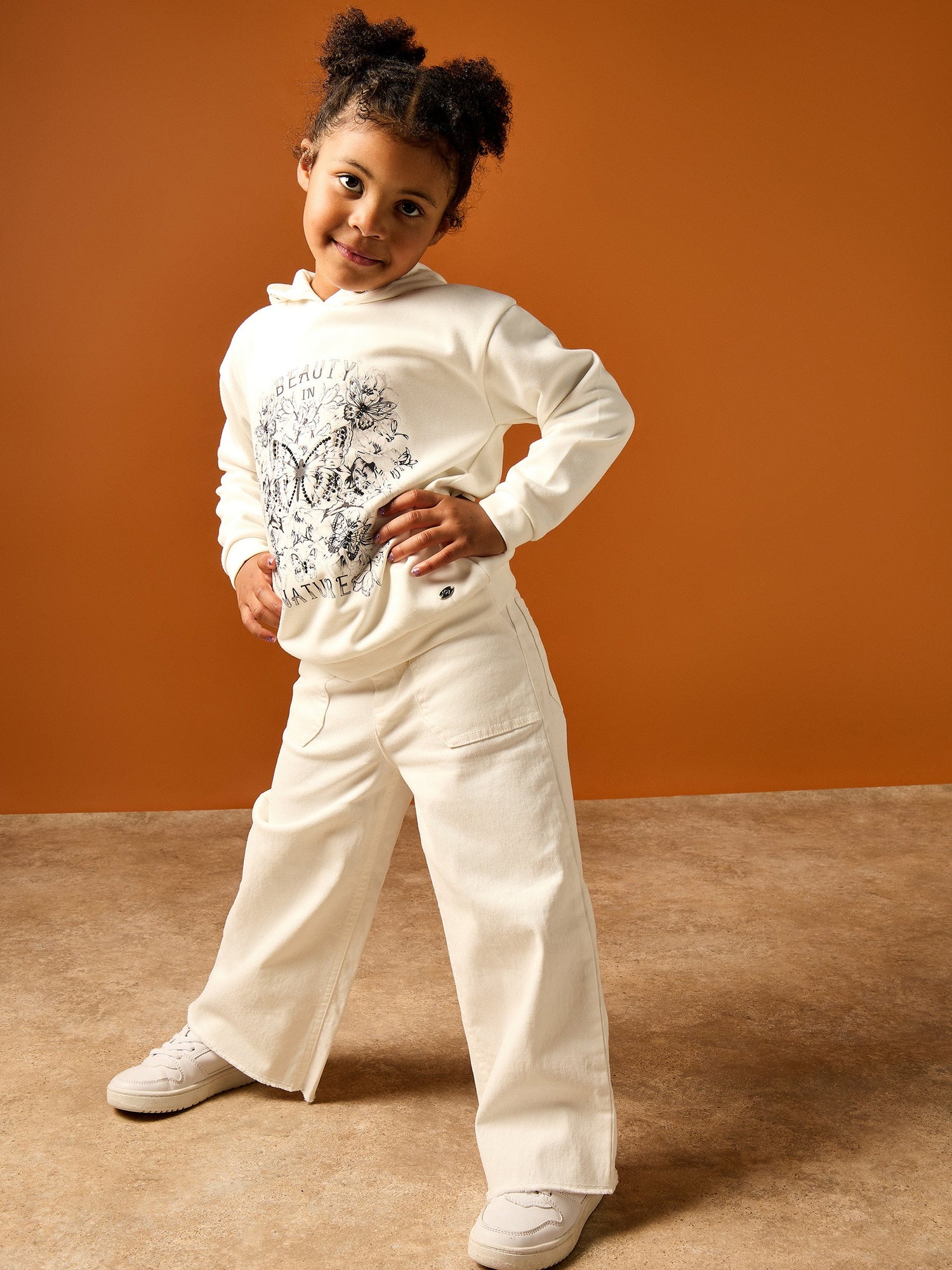 GWD Grace Cream Wide Leg Jean