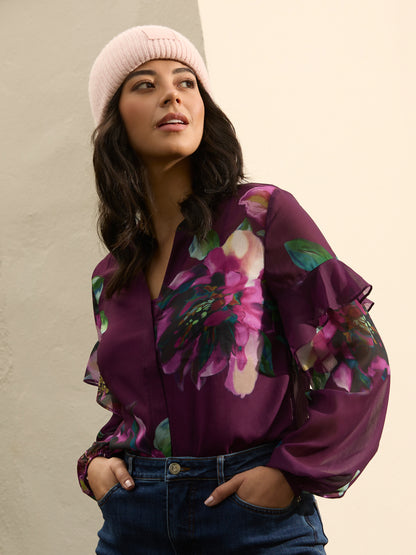 Odette Printed Floral Blouse