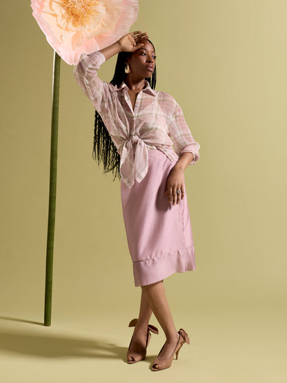 GWD Organza Orchid Pink Midi Skirt