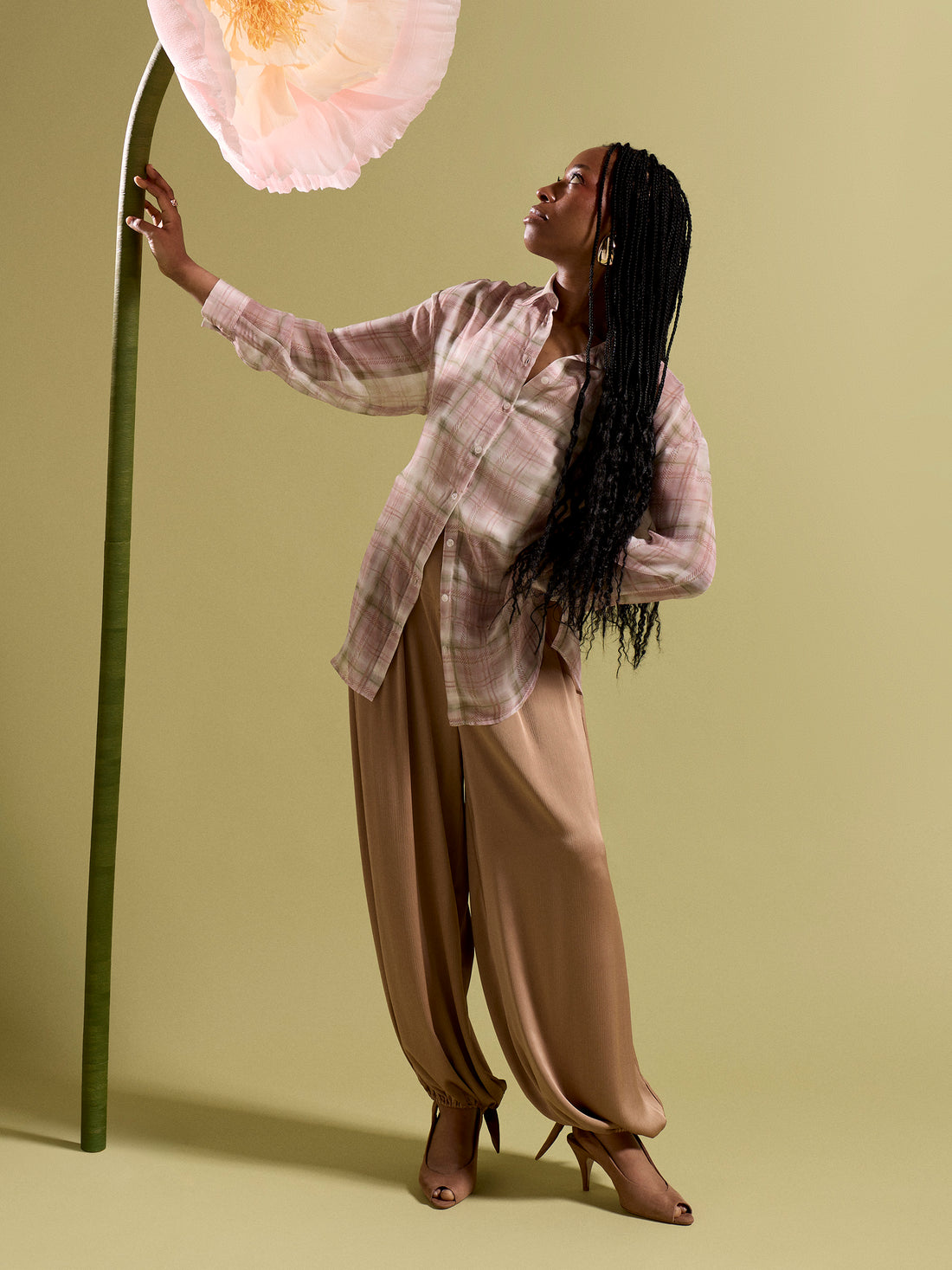 GWD Tula Satin Trouser Stone