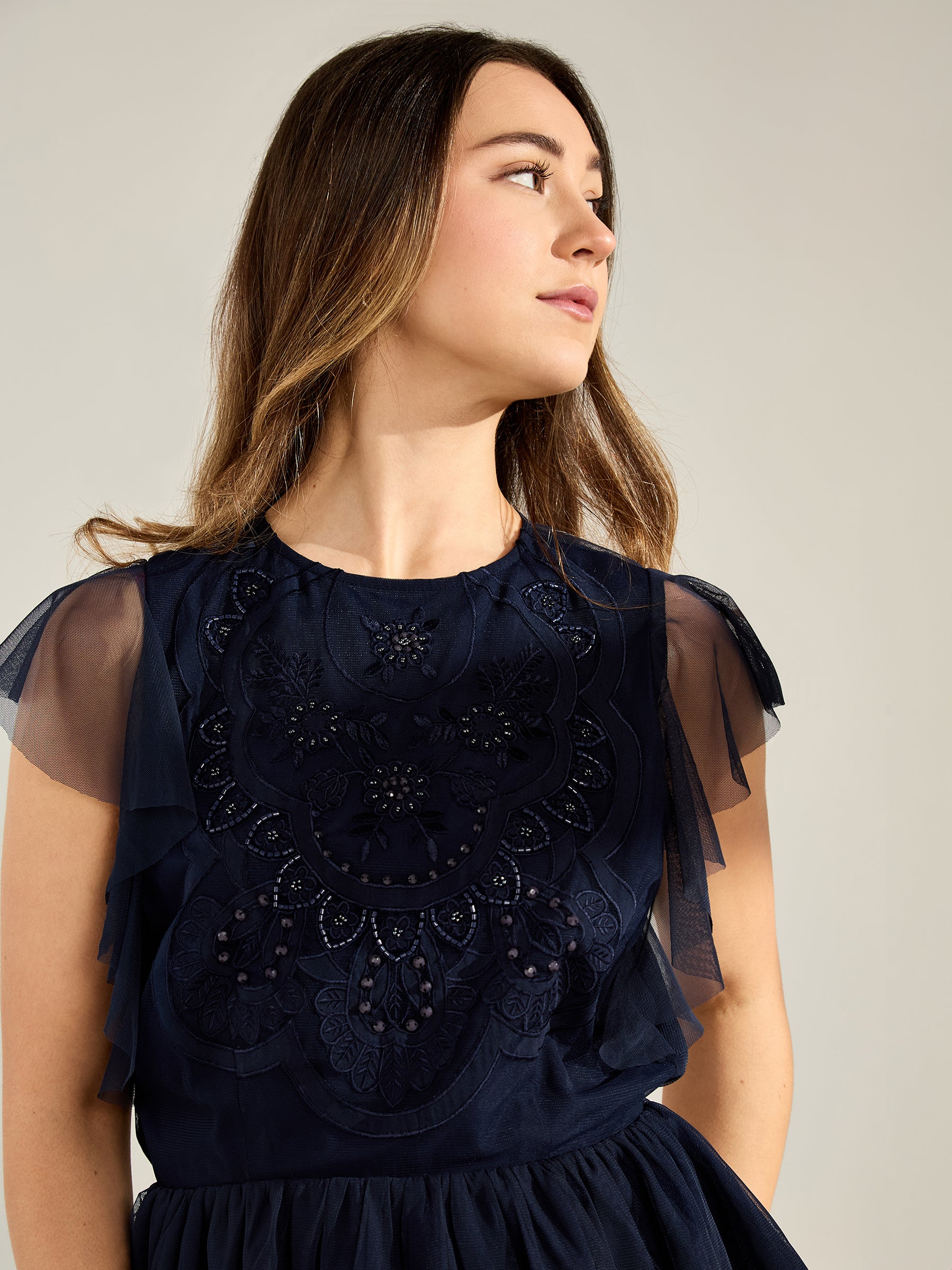 Zoey Sparkle Mesh Embellished Top