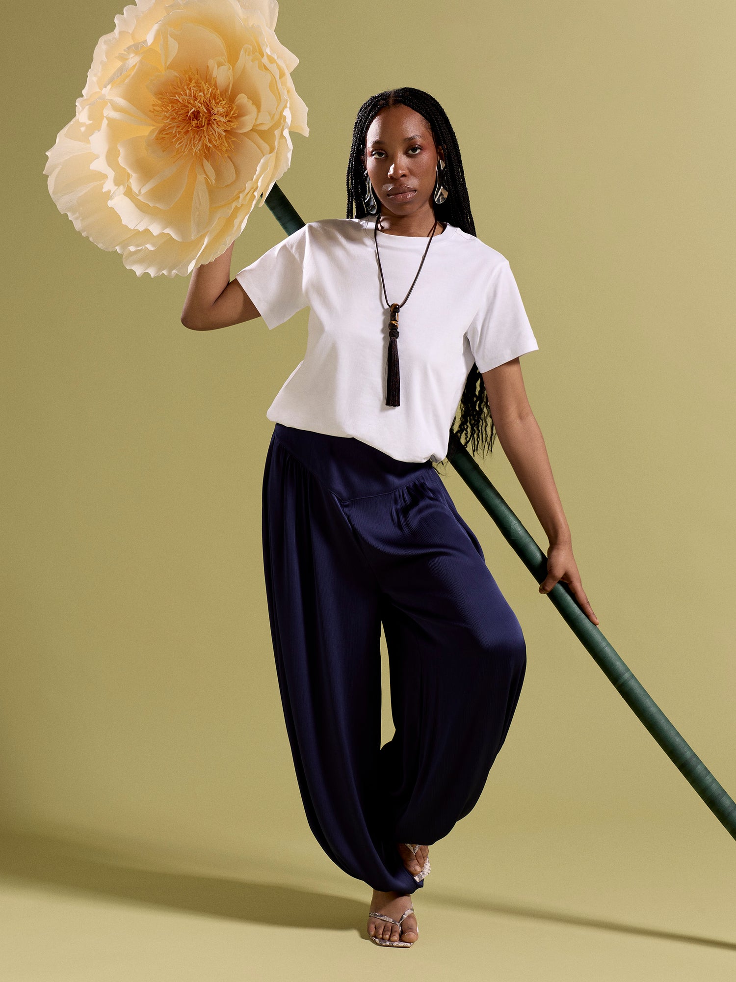 GWD Tula Satin Trouser Navy