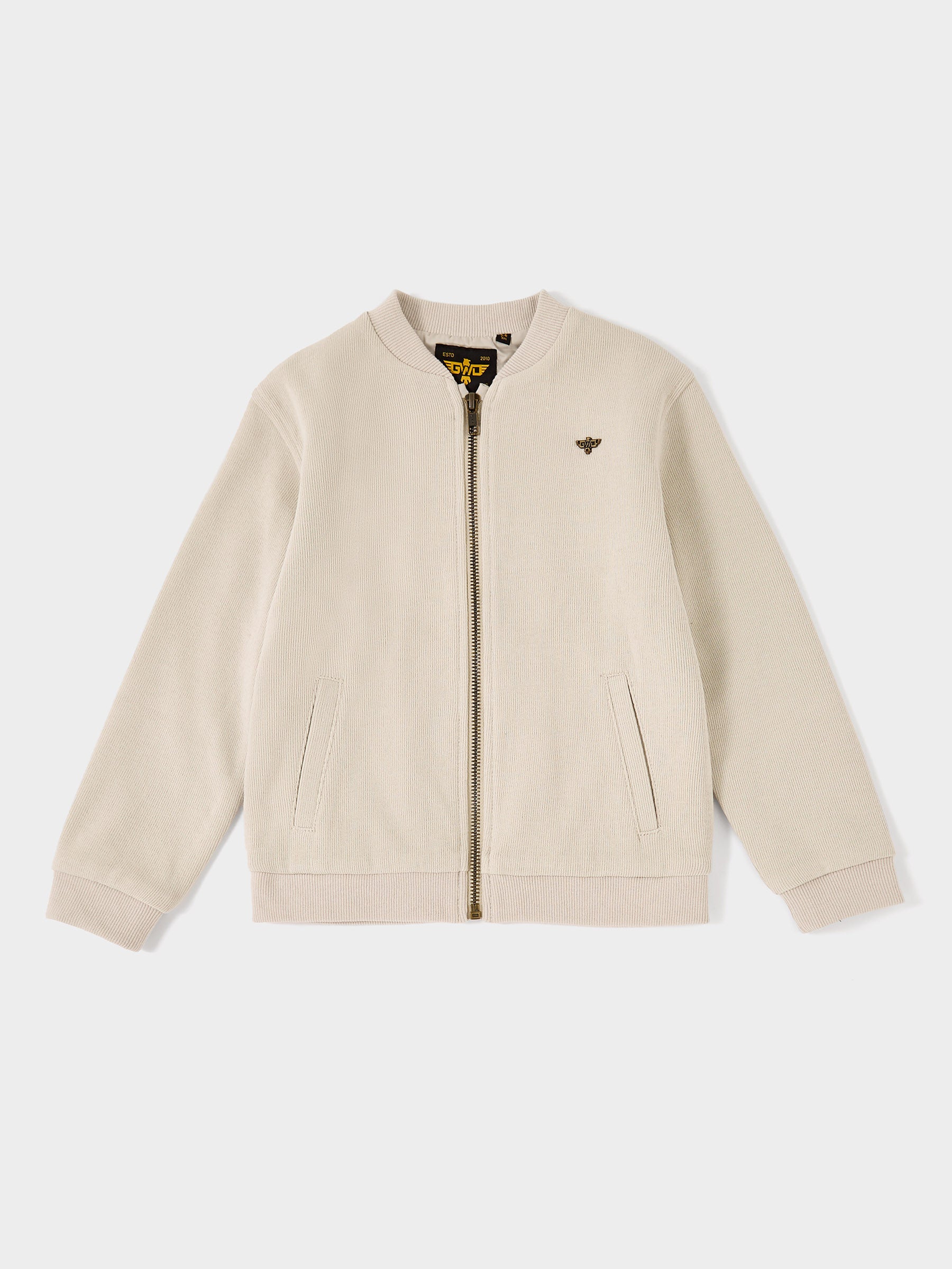 Santiago Cream Zip Knit Bomber