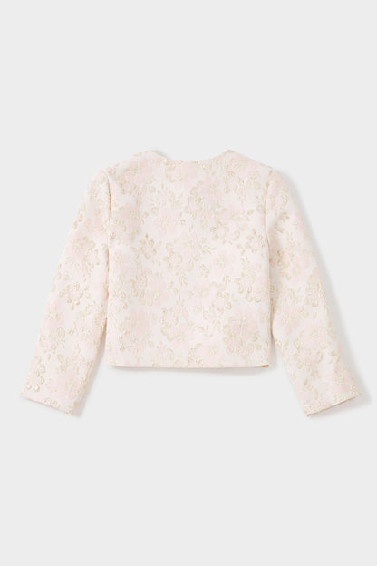 Sky Embroidered Metallic Floral Jacquard Jacket