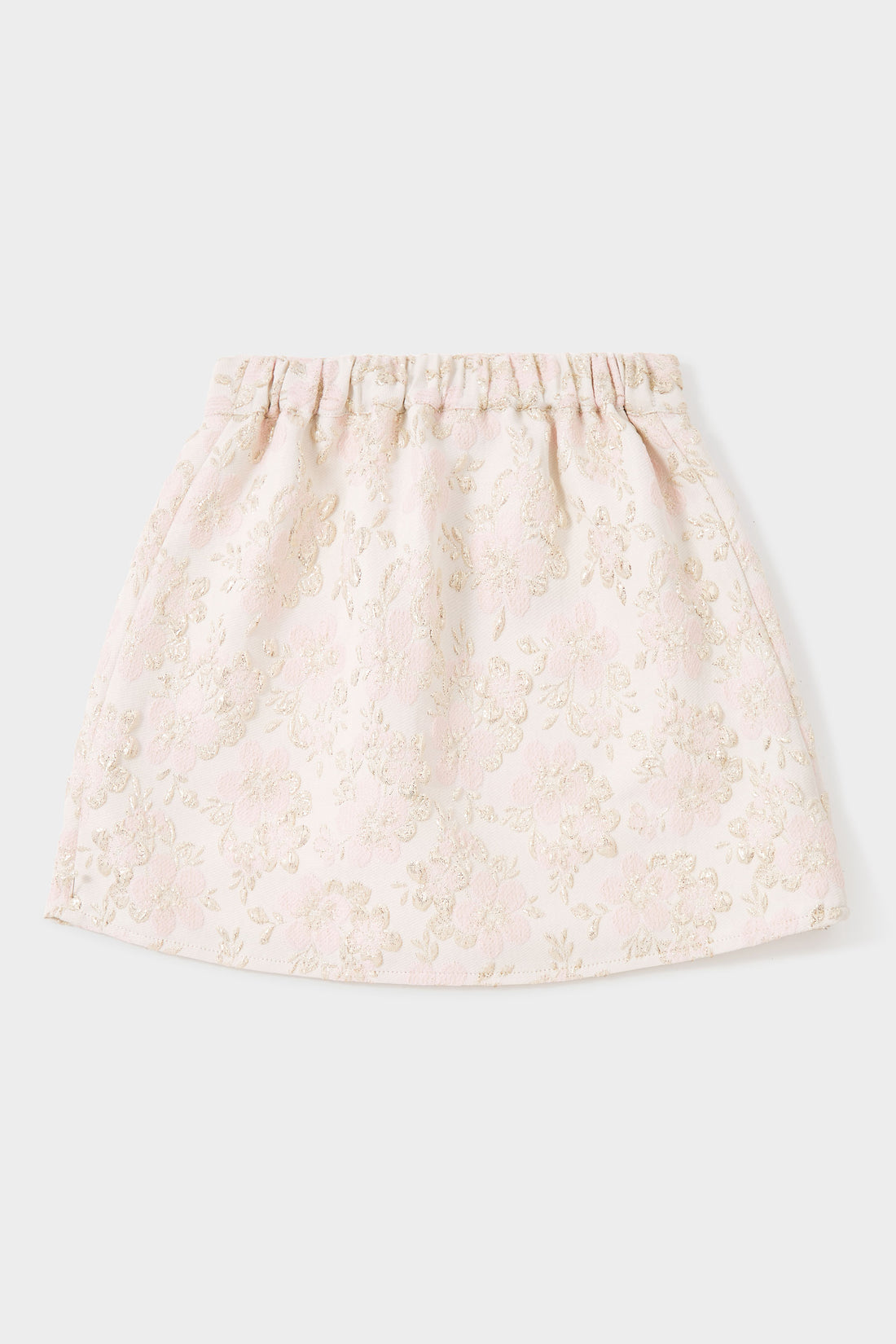 Sky Embroidered Metallic Floral Jacquard Skirt