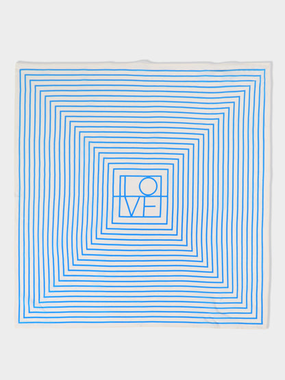 GWD Square Silk Scarves, Blue and Olive