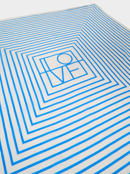 GWD Square Silk Scarves, Blue and Olive