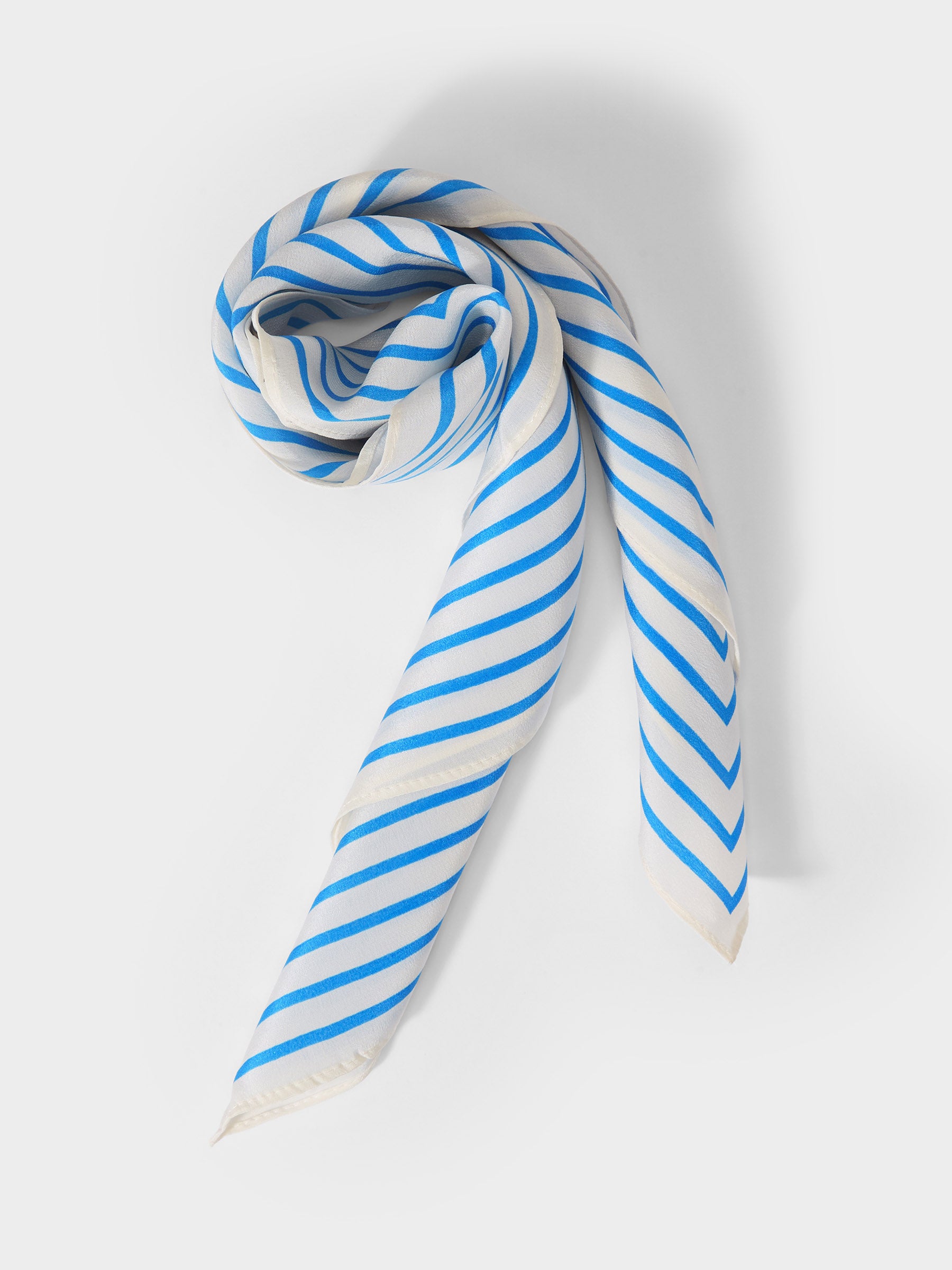 GWD Square Silk Scarves, Blue and Olive