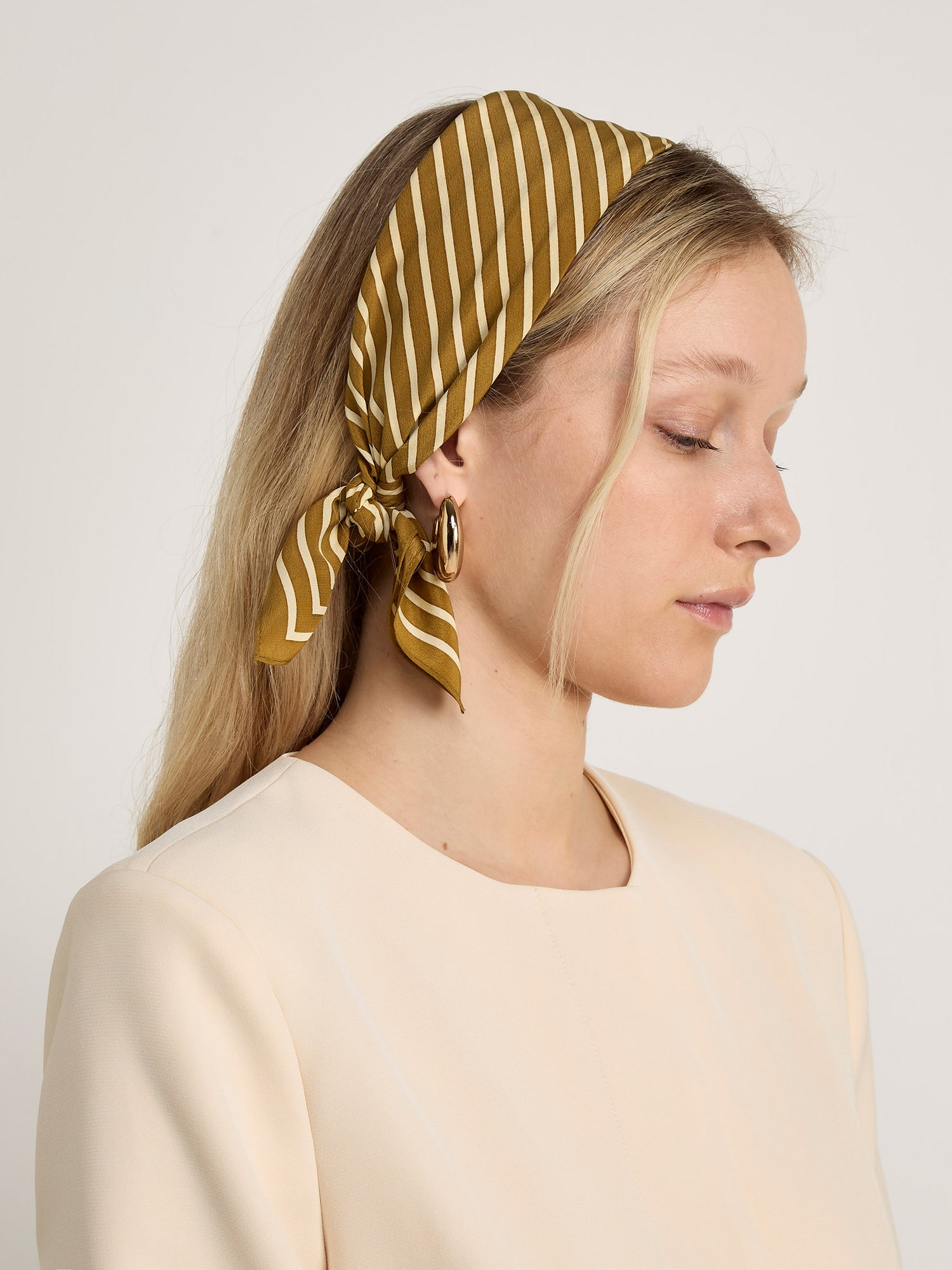 GWD Square Silk Scarves, Blue and Olive