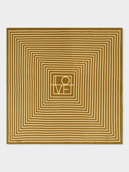 GWD Square Silk Scarves, Blue and Olive