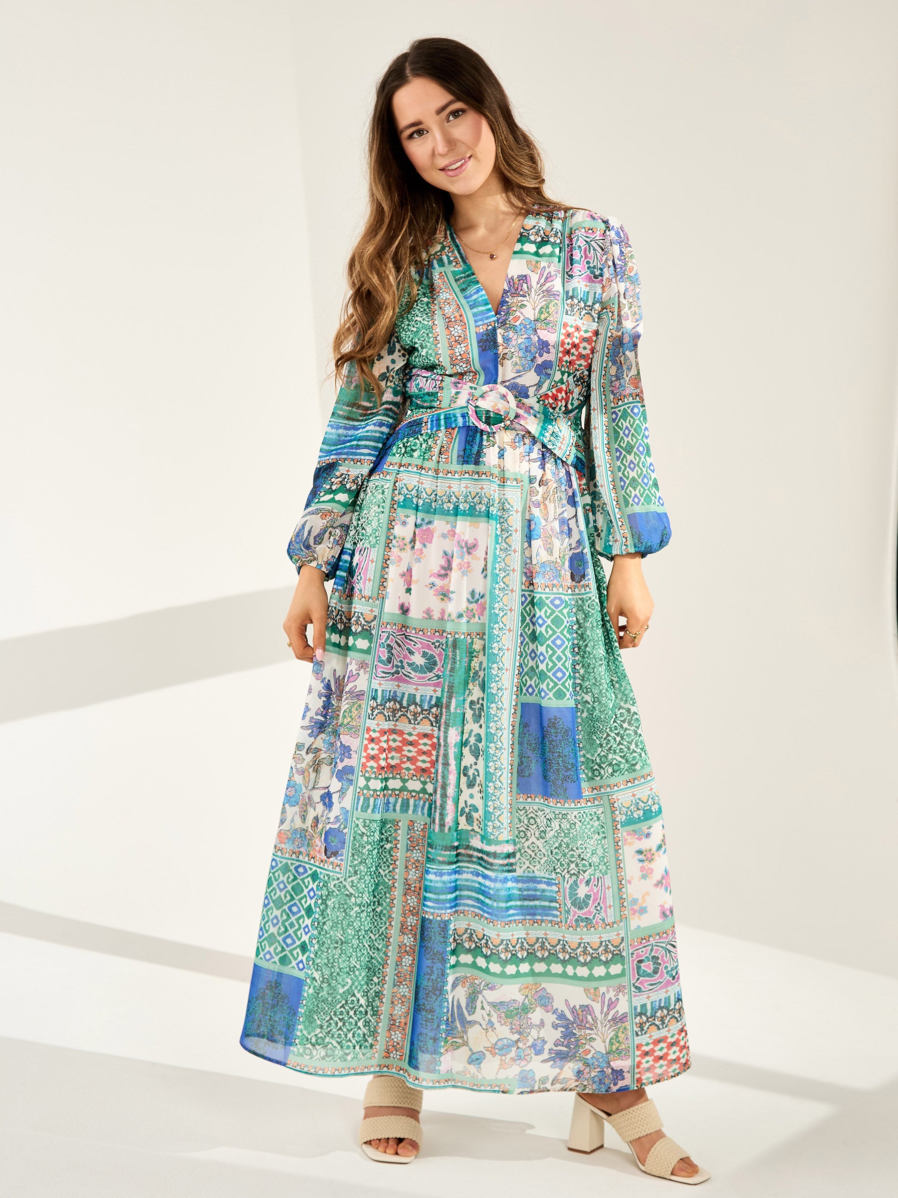 Tinsley Patchwork Print Maxi Dress