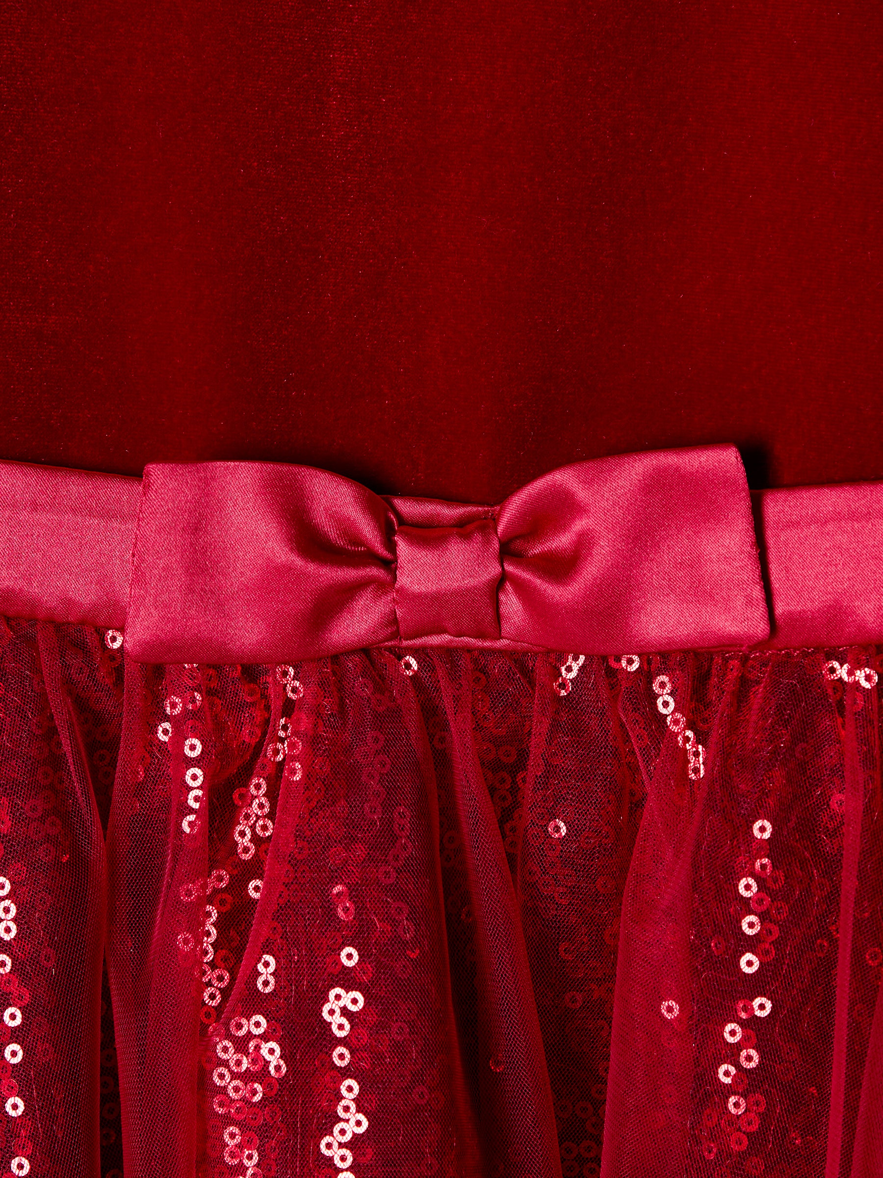 GWD Twinkle Red Velvet Bodice Dress