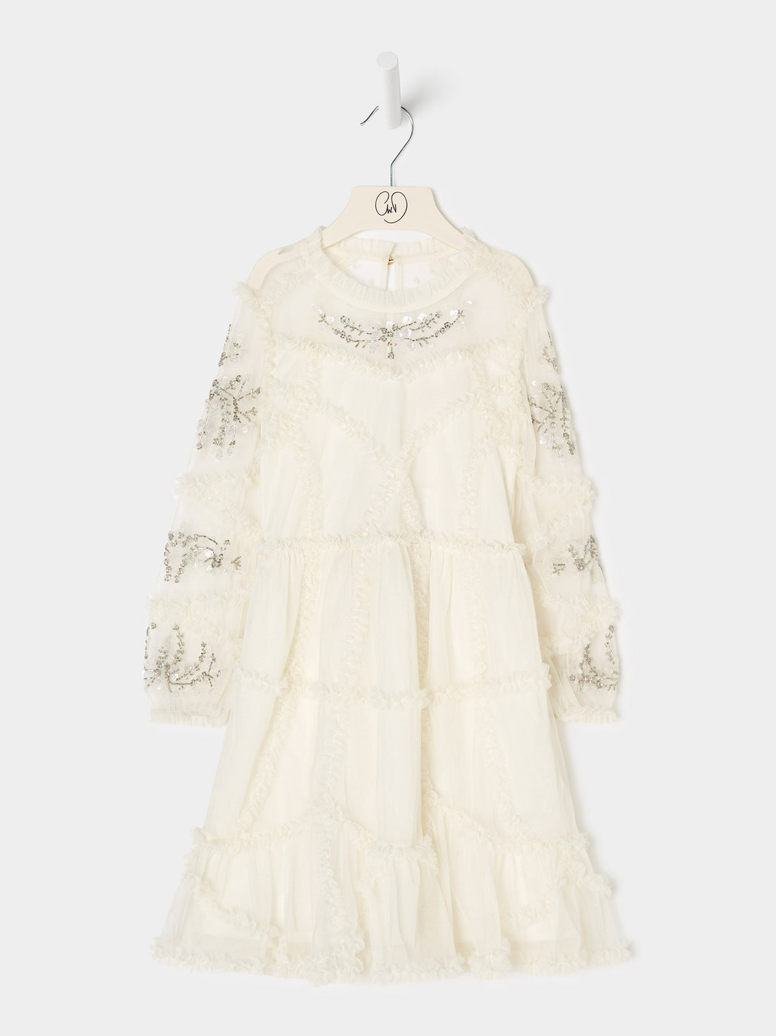 GWD Twyla Long sleeve Mesh Dress Cream