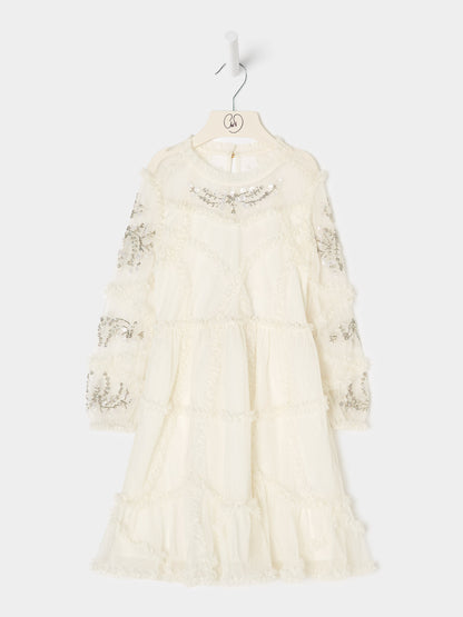 GWD Twyla Long sleeve Mesh Dress Cream