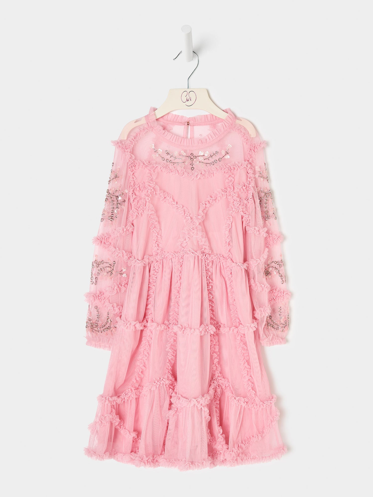 GWD Twyla Long sleeve Mesh Dress Pink