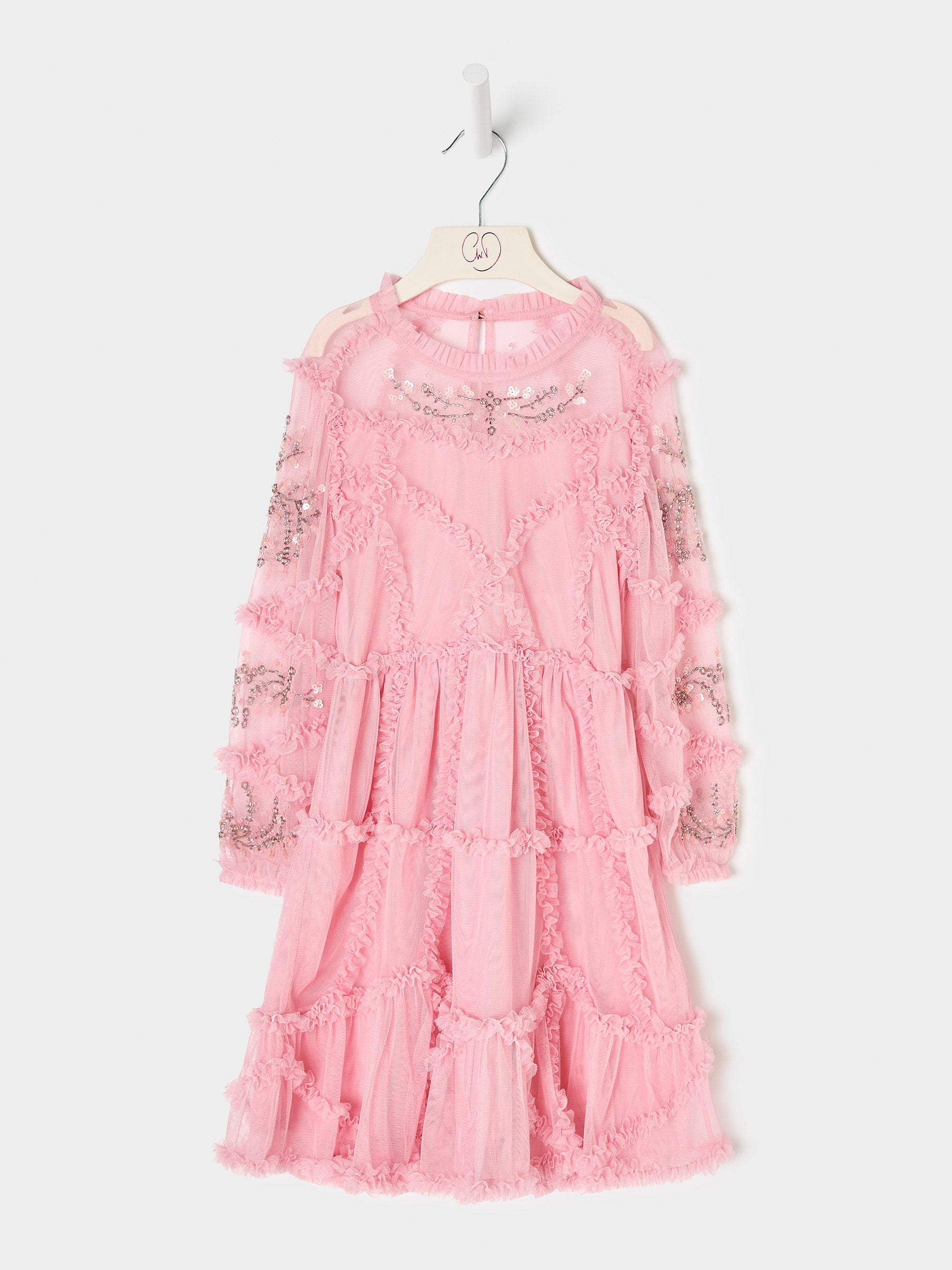 GWD Twyla Long sleeve Mesh Dress Pink