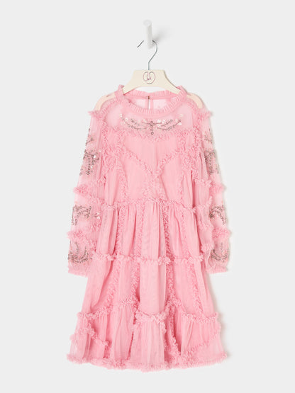 GWD Twyla Long sleeve Mesh Dress Pink