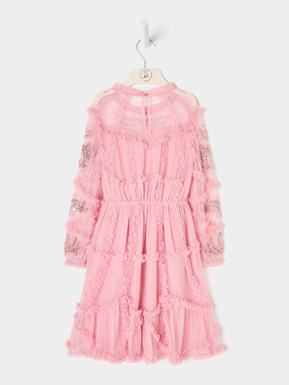 GWD Twyla Long sleeve Mesh Dress Pink