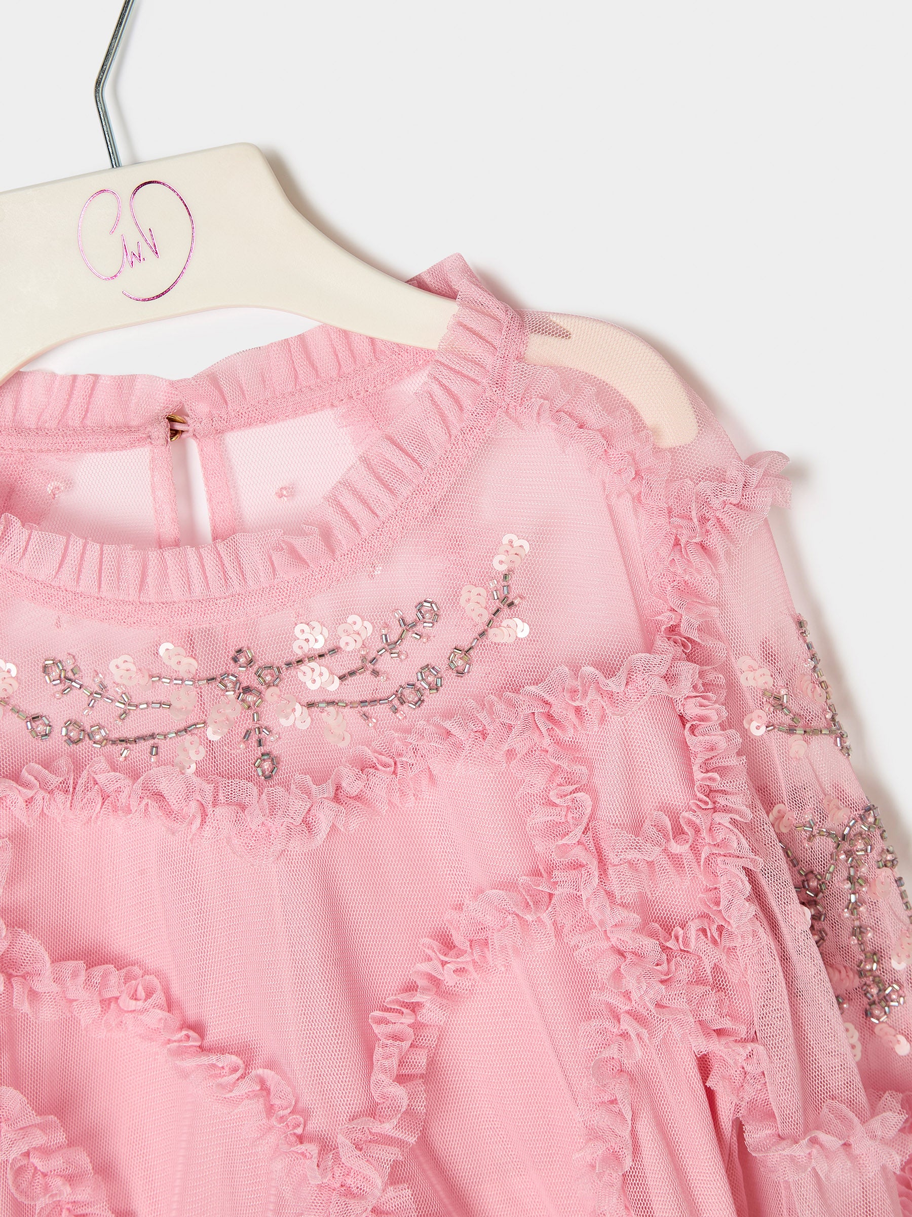 GWD Twyla Long sleeve Mesh Dress Pink
